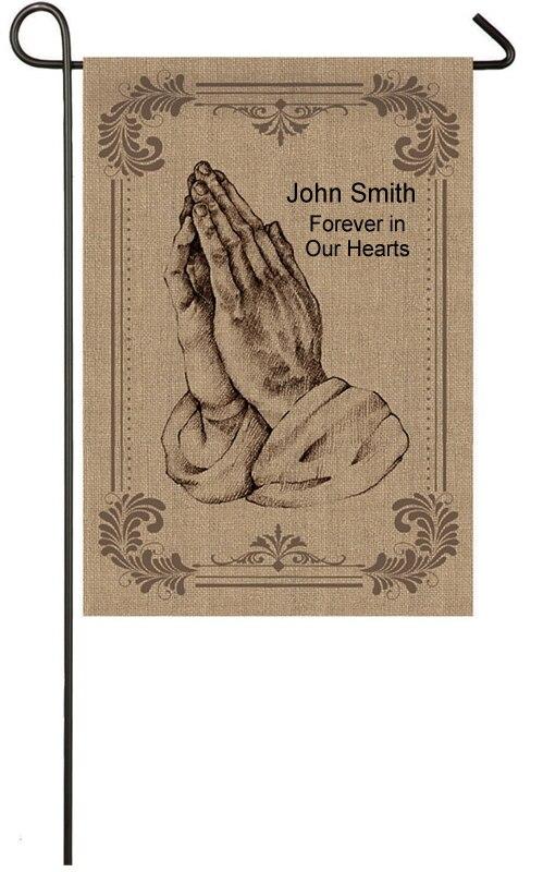 Personalized Praying Hand Garden or Cemetery Flag - Celebrate Prints