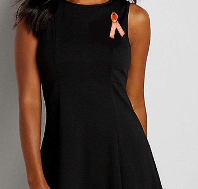 Personalized Uterine Cancer Awareness Ribbon (Peach) - Pack of 10 - Celebrate Prints