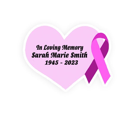 Pink Cancer Ribbon Heart Pin - Pack of 10 - Celebrate Prints
