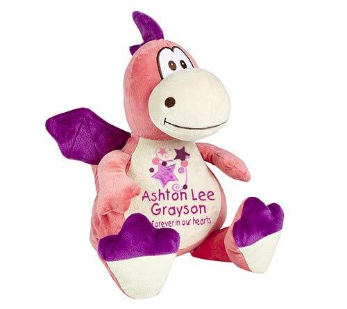 Pink Dragon Memorial Stuffed Animal-Urn - Celebrate Prints