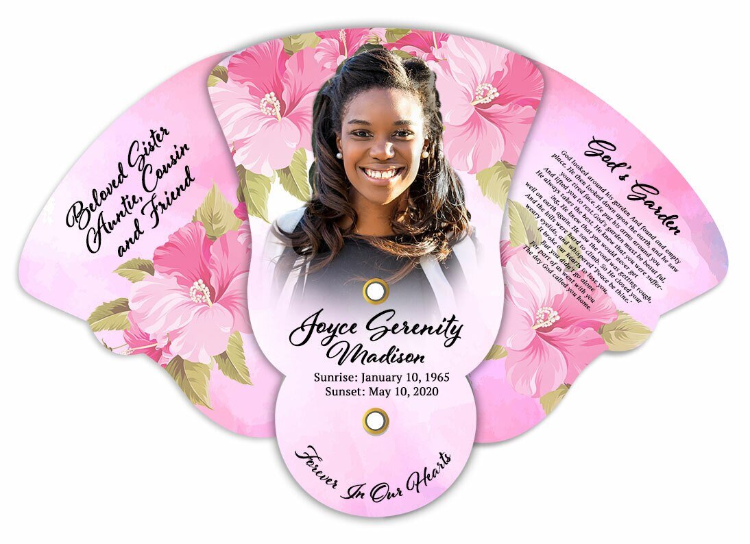 Pink Passion Memorial Custom Folding Hand Held Fan (Pack of 10) - Celebrate Prints