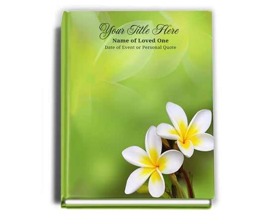 Plumeria Perfect Bind Memorial Funeral Guest Book - Celebrate Prints