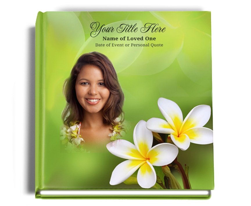 Plumeria Perfect Bind Memorial Funeral Guest Book - Celebrate Prints