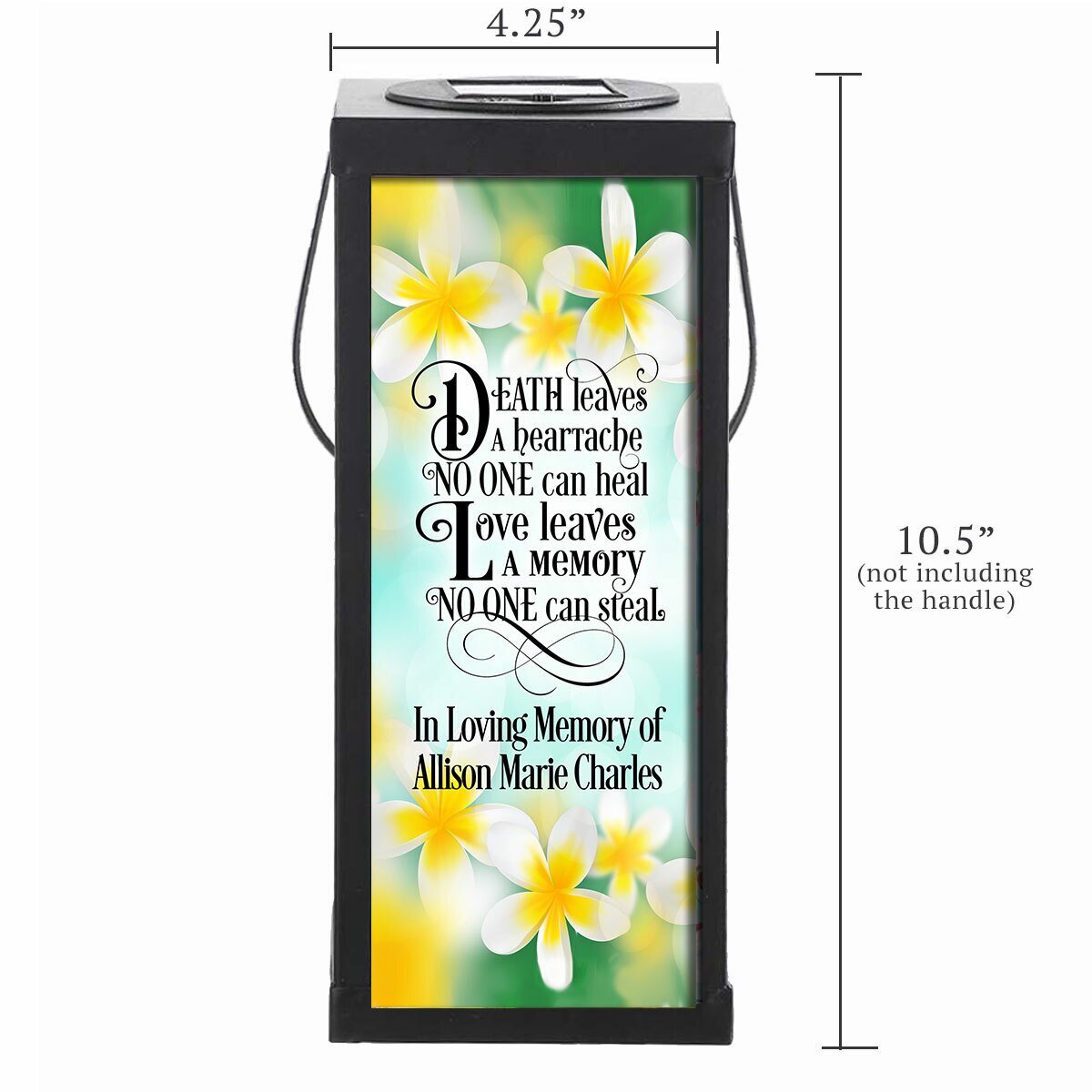 Plumeria Solar Powered Memorial Lantern - Celebrate Prints
