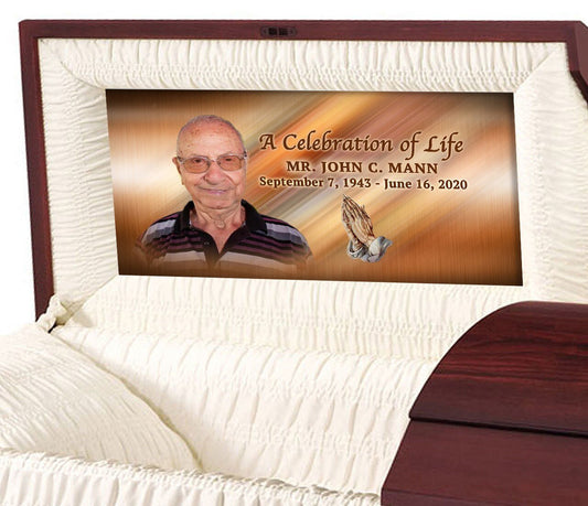 Praying Hands Personalized Casket Panel Insert - Celebrate Prints