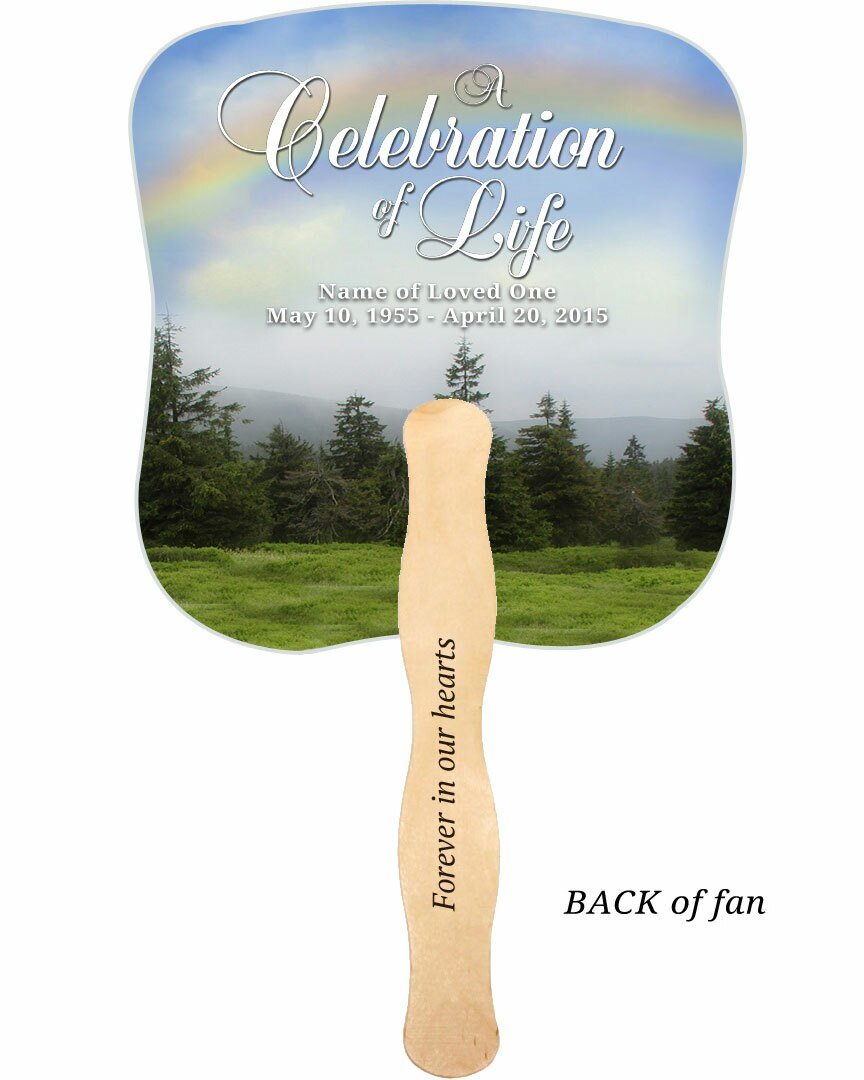 Promise Memorial Fan With Wooden Handle (Pack Of 10) - Celebrate Prints