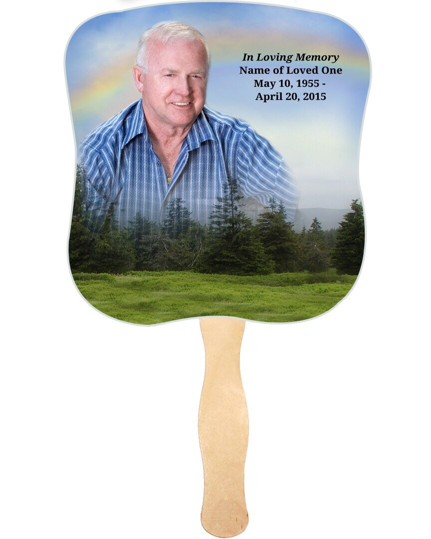 Promise Memorial Fan With Wooden Handle (Pack Of 10) - Celebrate Prints