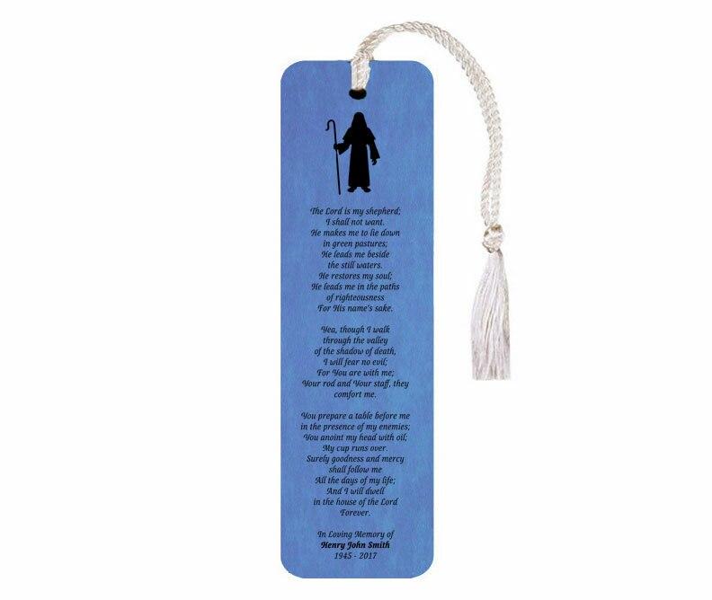 Psalm 23 Leatherette Memorial Scripture Bookmark - Celebrate Prints