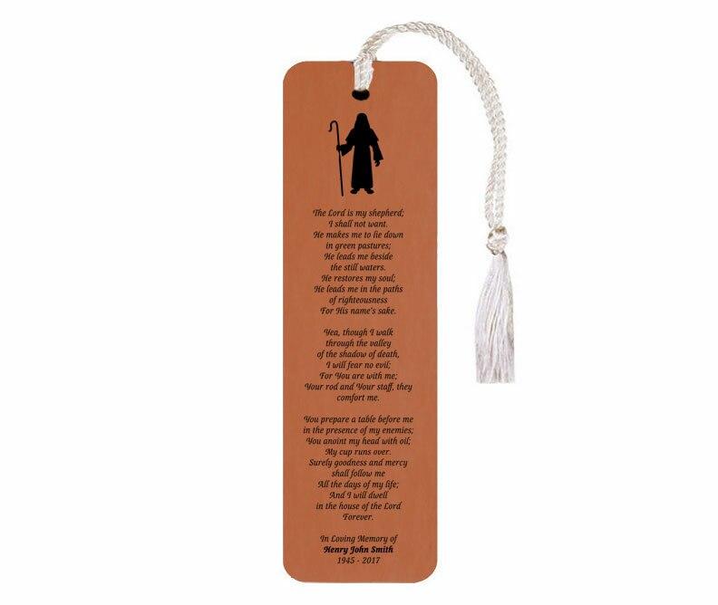 Psalm 23 Leatherette Memorial Scripture Bookmark - Celebrate Prints