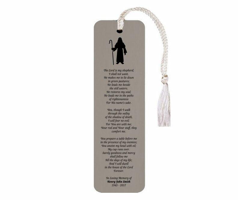 Psalm 23 Leatherette Memorial Scripture Bookmark - Celebrate Prints