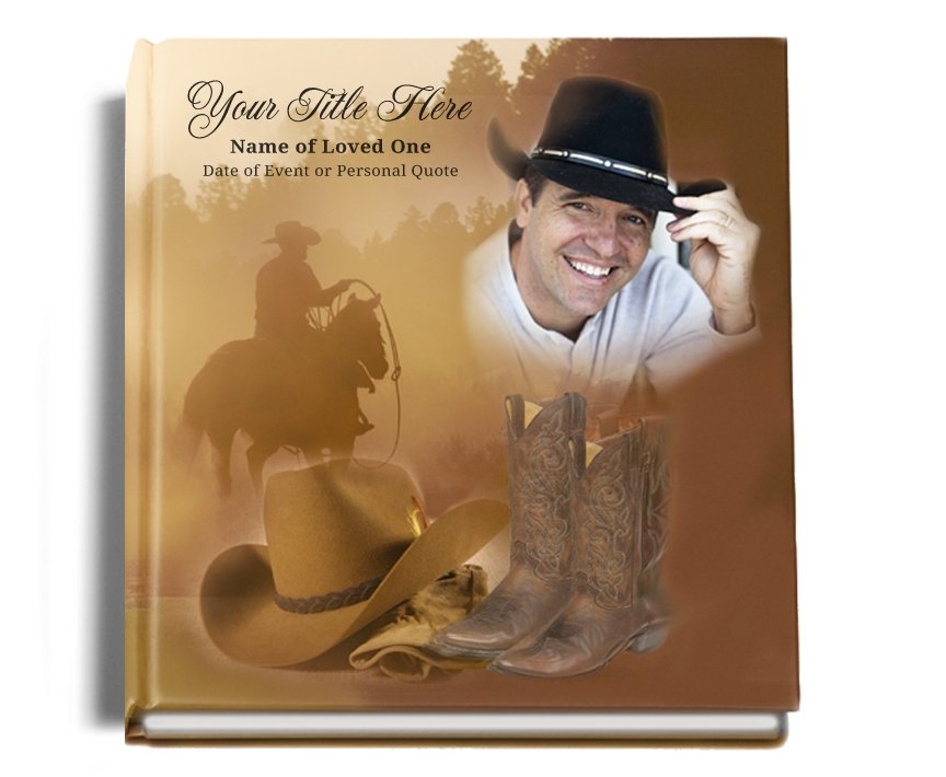 Ranch Perfect Bind Memorial Funeral Guest Book - Celebrate Prints