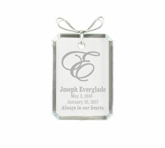 Rectangle Bevel Edge Crystal Christmas Ornament - Celebrate Prints