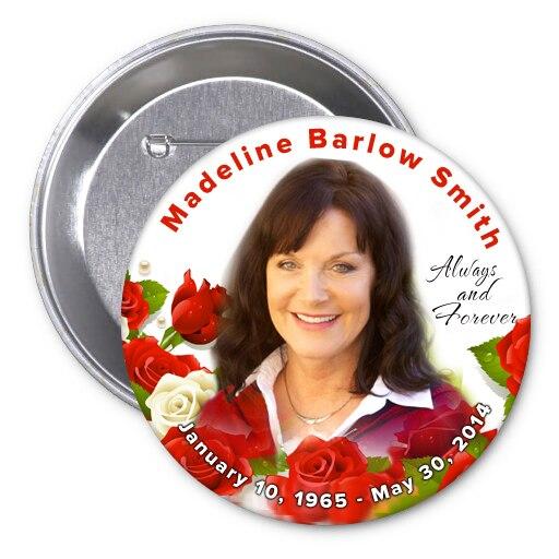 Red Diva Memorial Button Pin (Pack of 10) - Celebrate Prints