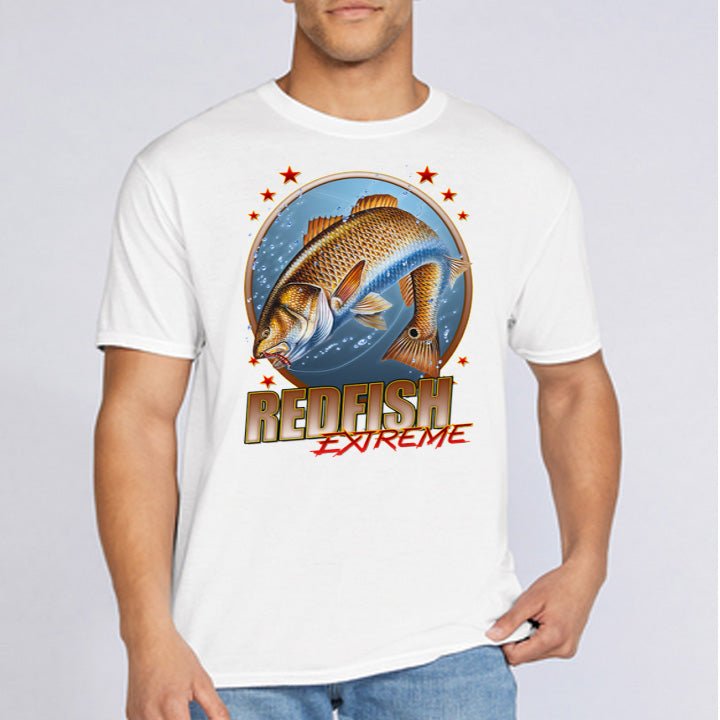 Redfish Extreme Fishing Fisherman T-Shirt - Celebrate Prints