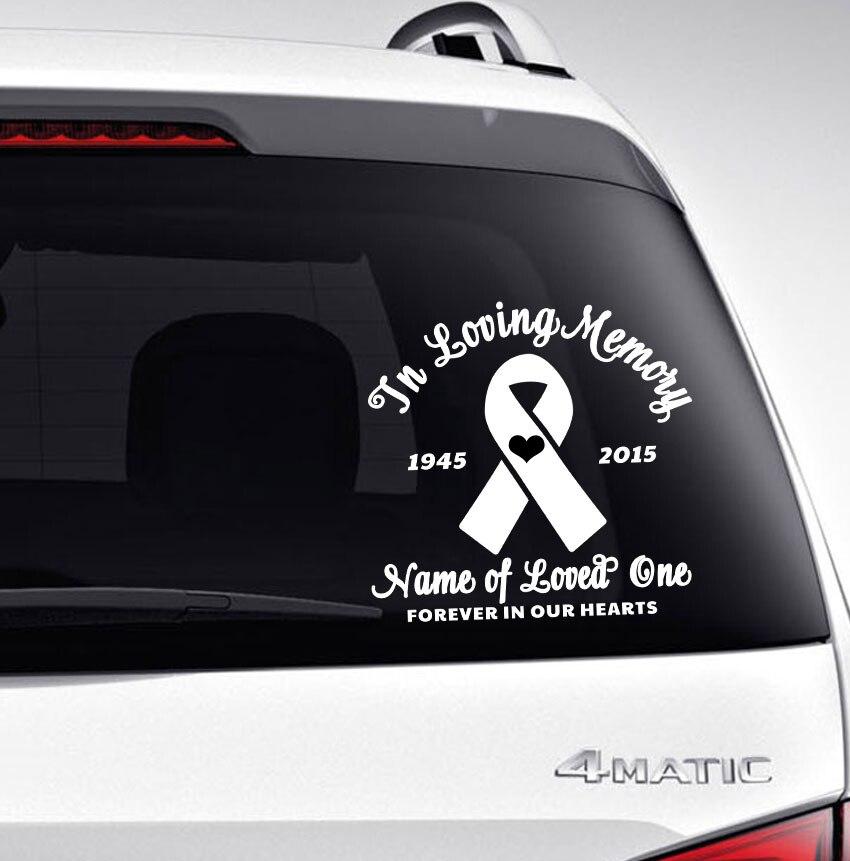 Ribbon In Loving Memory Car Decal - Celebrate Prints