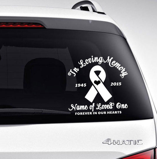 Ribbon In Loving Memory Car Decal - Celebrate Prints