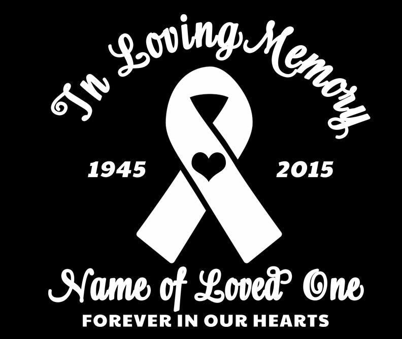 Ribbon In Loving Memory Car Decal - Celebrate Prints