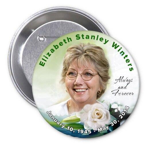 Rose Divine Memorial Button Pin (Pack of 10) - Celebrate Prints