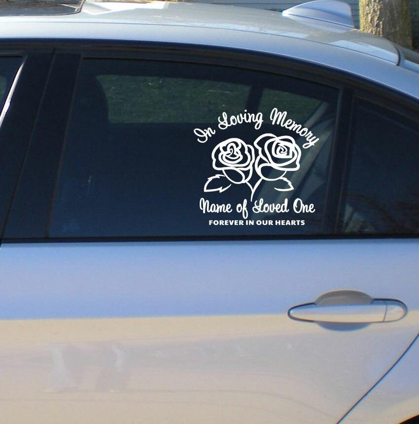 Roses In Loving Memory Car Decal - Celebrate Prints