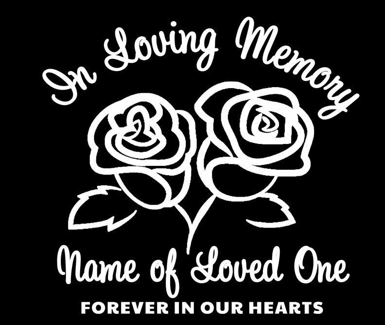 Roses In Loving Memory Car Decal - Celebrate Prints
