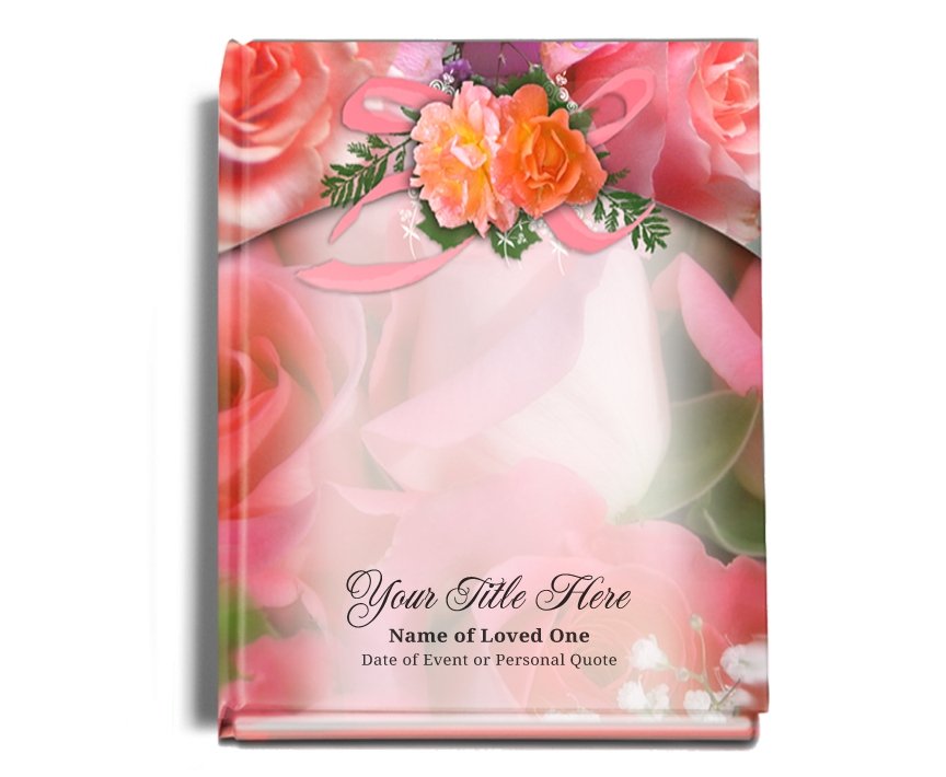 Rosy Perfect Bind Memorial Funeral Guest Book - Celebrate Prints