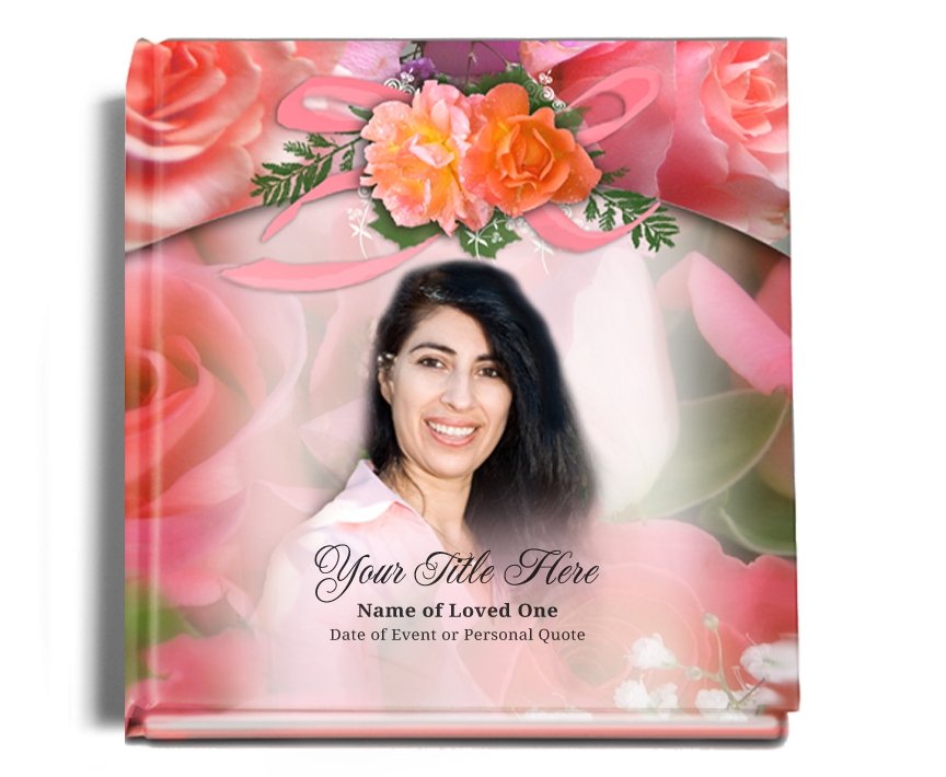 Rosy Perfect Bind Memorial Funeral Guest Book - Celebrate Prints