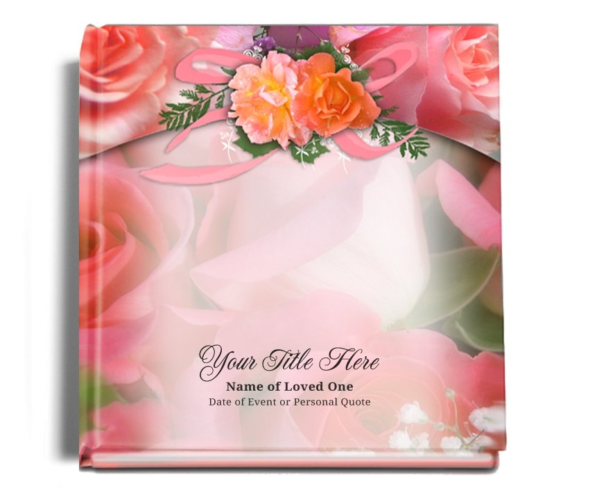 Rosy Perfect Bind Memorial Funeral Guest Book - Celebrate Prints