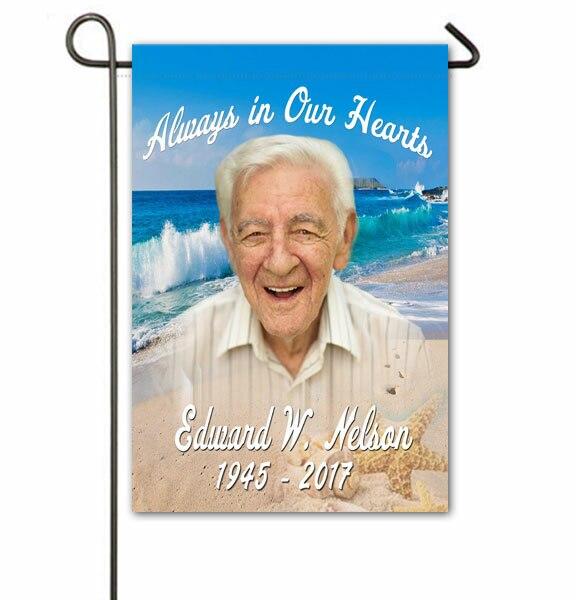 Sandy Shores Personalized Memorial Garden Flag - Celebrate Prints