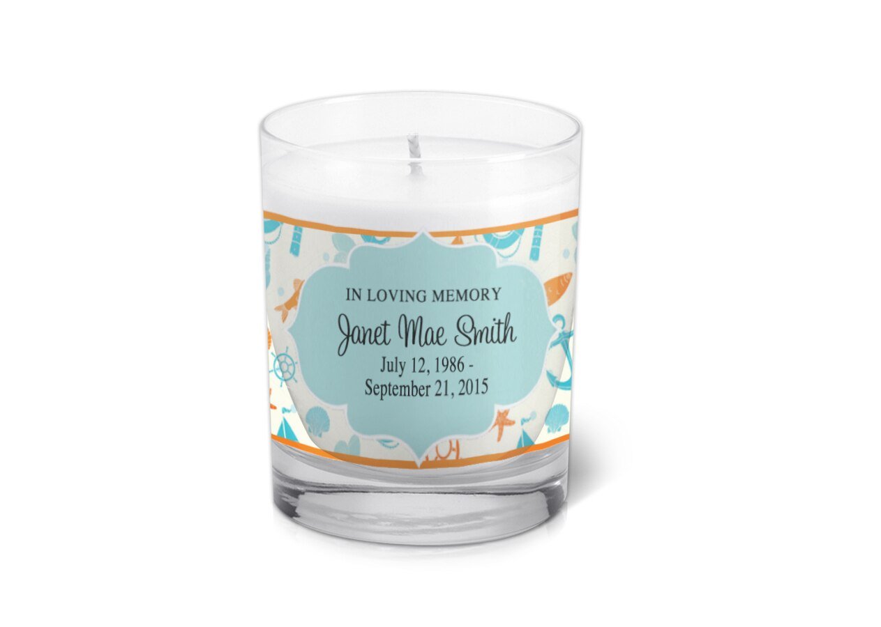 Seabreeze Personalized Votive Memorial Candle - Celebrate Prints