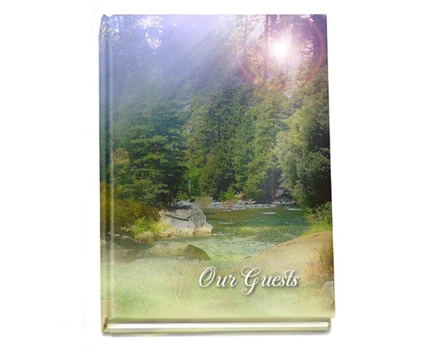 Serenity Perfect Bind Memorial Funeral Guest Book - Celebrate Prints