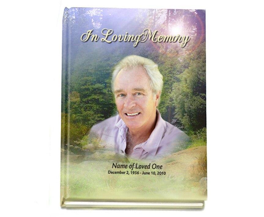 Serenity Perfect Bind Memorial Funeral Guest Book - Celebrate Prints
