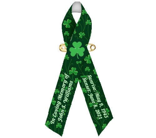 Shamrock Memorial Awareness Ribbon - Pack of 10 - Celebrate Prints