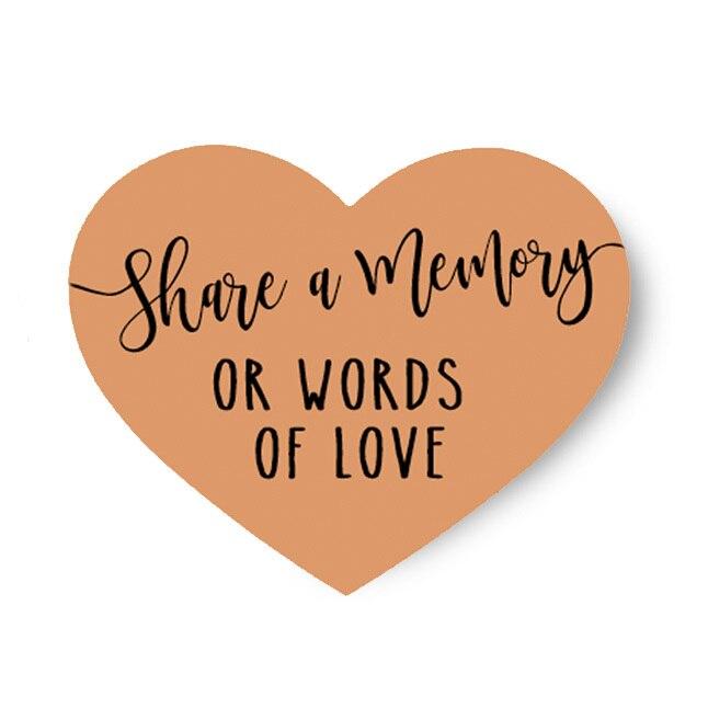 Share A Memory Heart Shape Remembrance Card (Pack of 25) - Celebrate Prints