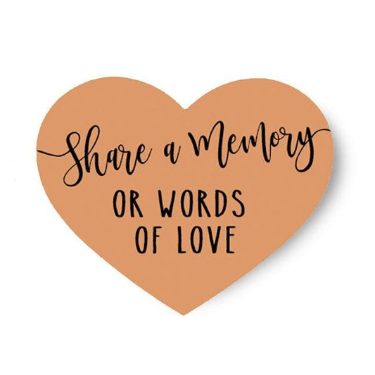 Share A Memory Heart Shape Remembrance Card (Pack of 25) - Celebrate Prints