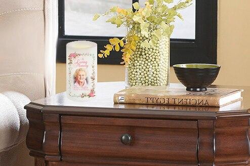 Signature Flameless LED Personalized Memorial Candle - Celebrate Prints