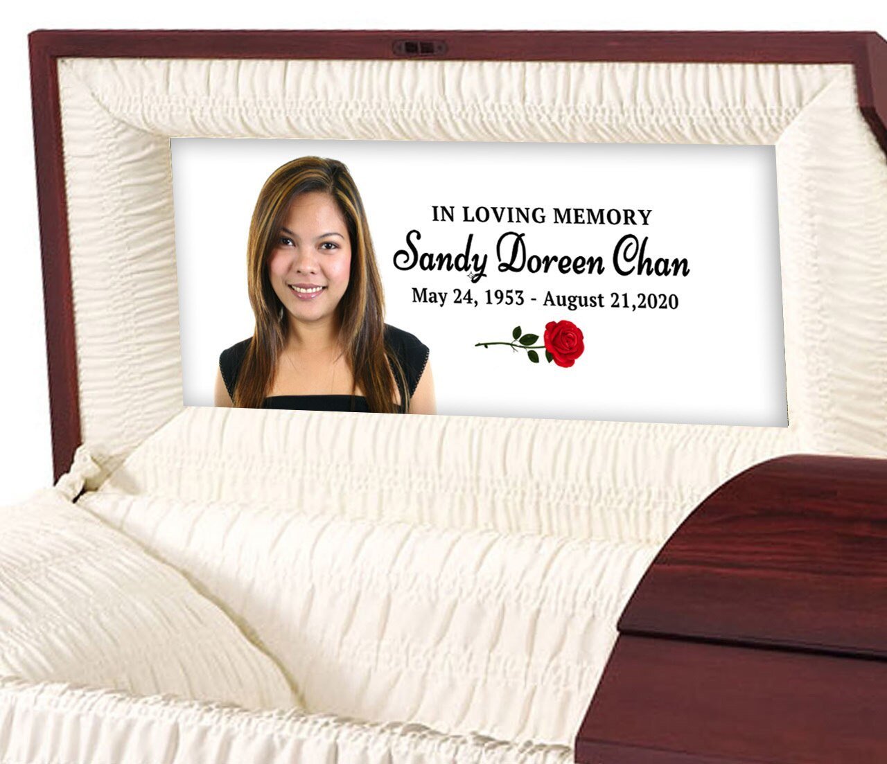 Simple Rose Personalized Casket Panel Insert - Celebrate Prints