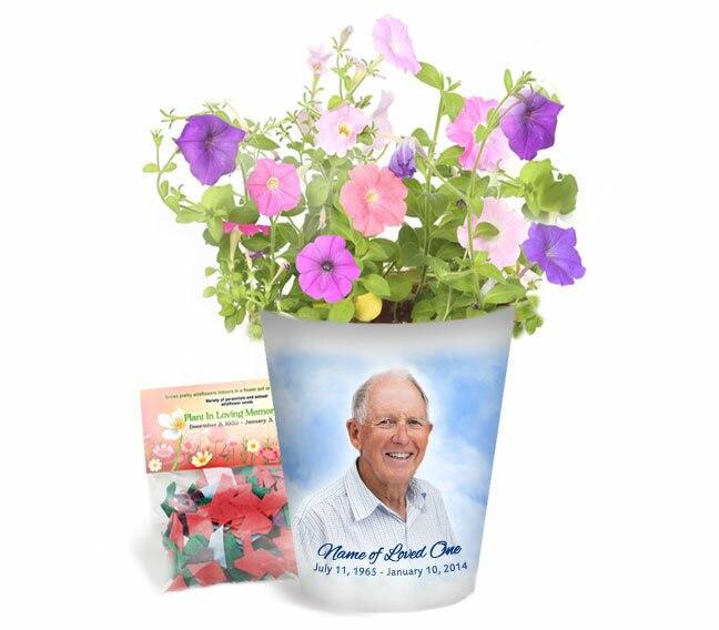 Skies Personalized Memorial Ceramic Flower Pot - Celebrate Prints