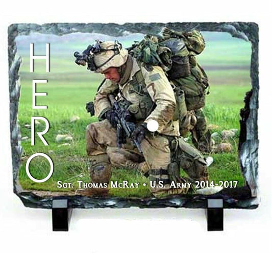 Small Rectangle Memorial Slate Stone Plaque with Stand - Celebrate Prints