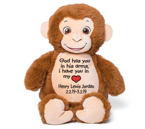 Smiles Monkey Memorial Stuffed Animal-Urn - Celebrate Prints