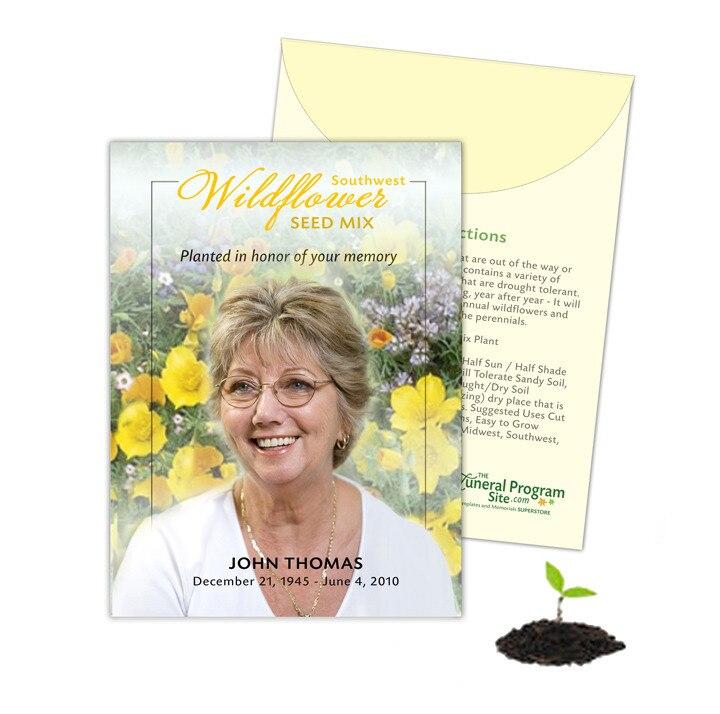 memorial wildflower seed packets Southwest Custom Memorial Seed Packet (Pack of 10)