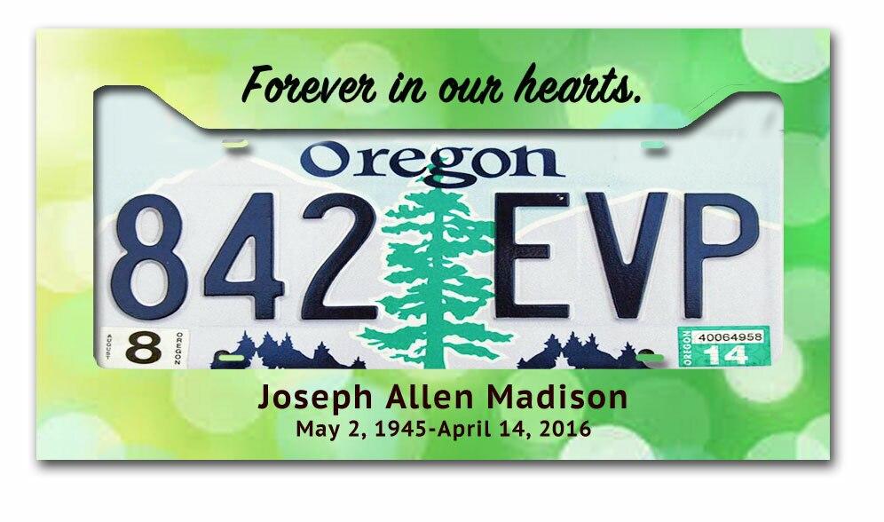 Sparkle Custom In Loving Memory License Plate Frame - Celebrate Prints