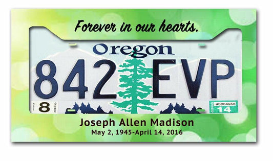 Sparkle Custom In Loving Memory License Plate Frame - Celebrate Prints