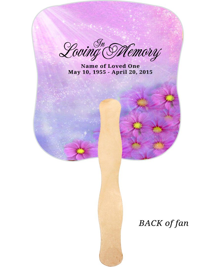 Sparkle Memorial Fan With Wooden Handle (Pack Of 10) - Celebrate Prints