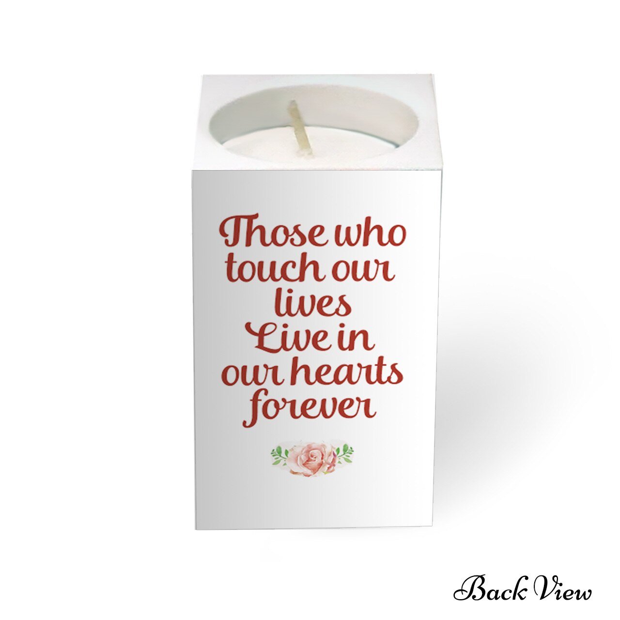 Spring Floral Personalized Mini Memorial Tea Light Candle Holder - Celebrate Prints