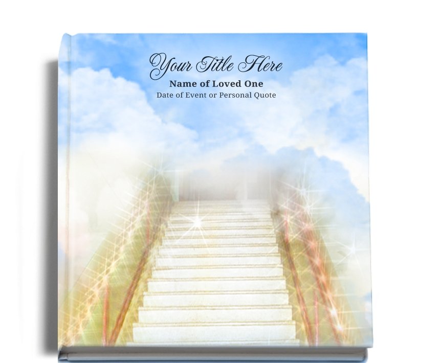 Stairway Perfect Bind Memorial Funeral Guest Book - Celebrate Prints