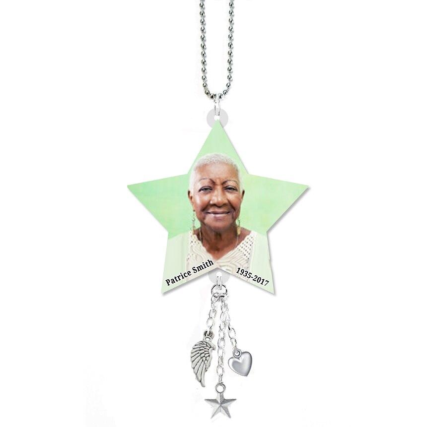 Star In Loving Memory Memorial Car Charm - Celebrate Prints