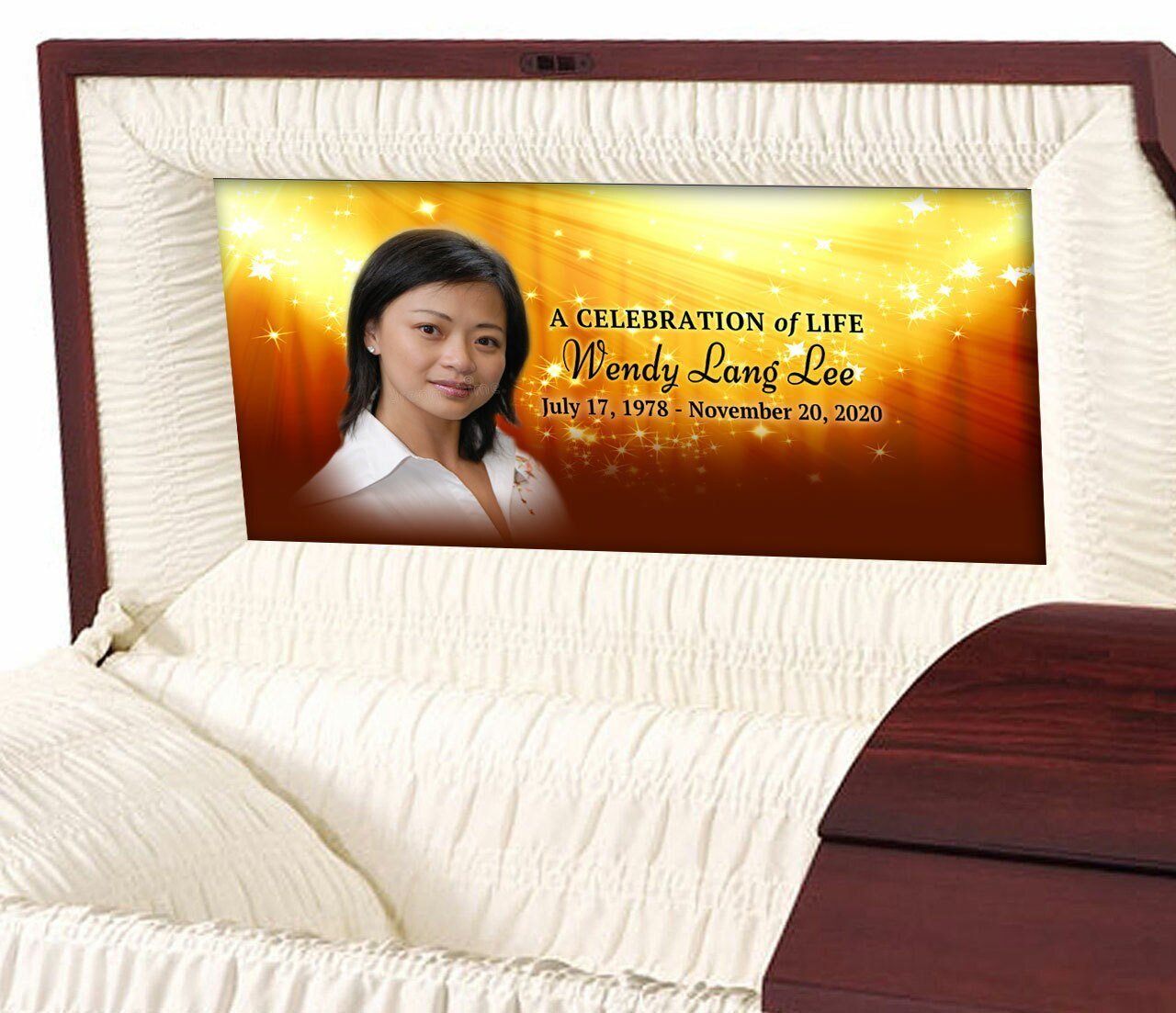 Starburst Personalized Casket Panel Insert - Celebrate Prints