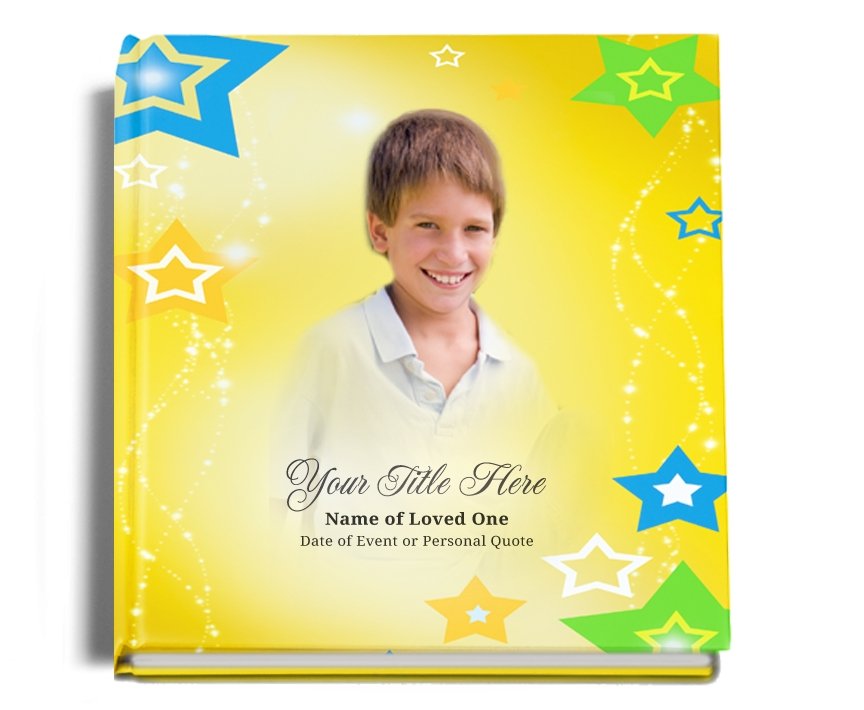 Starry Perfect Bind Memorial Funeral Guest Book - Celebrate Prints