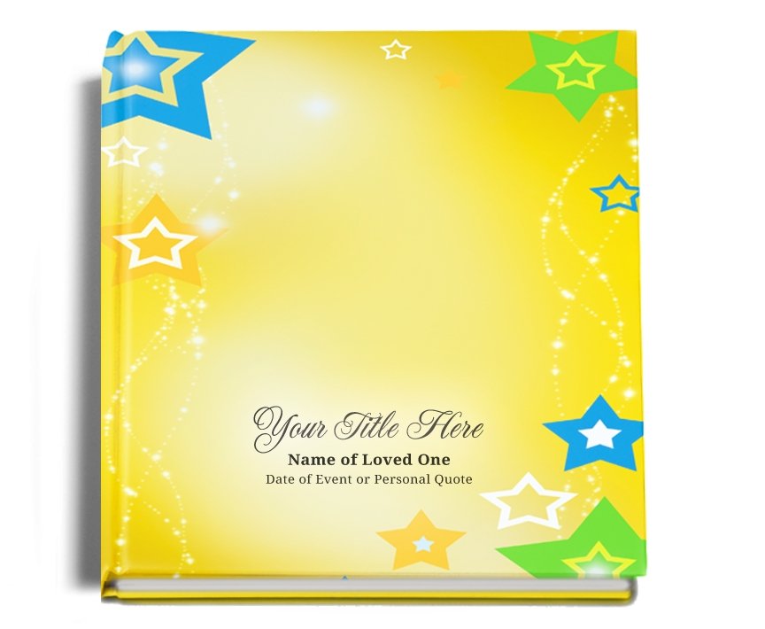 Starry Perfect Bind Memorial Funeral Guest Book - Celebrate Prints