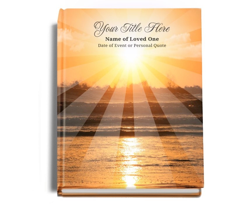 Sunrise Perfect Bind Memorial Funeral Guest Book - Celebrate Prints